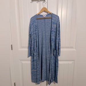 LulaRoe Sarah Duster Heather Blue Size L